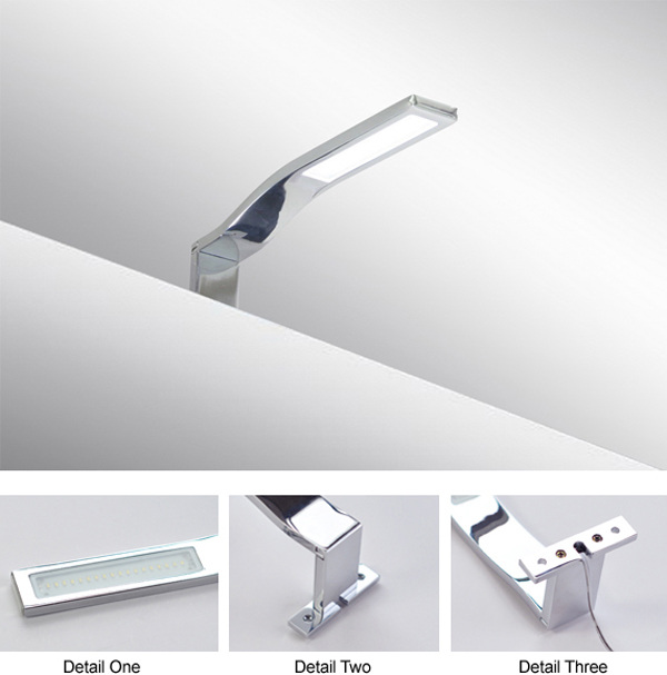 Italy Modern design chrome aluminum 220mm bathroom mirror led light / 3W bathroom mirror lamp CE ROHS IP44 110V/220V AC 