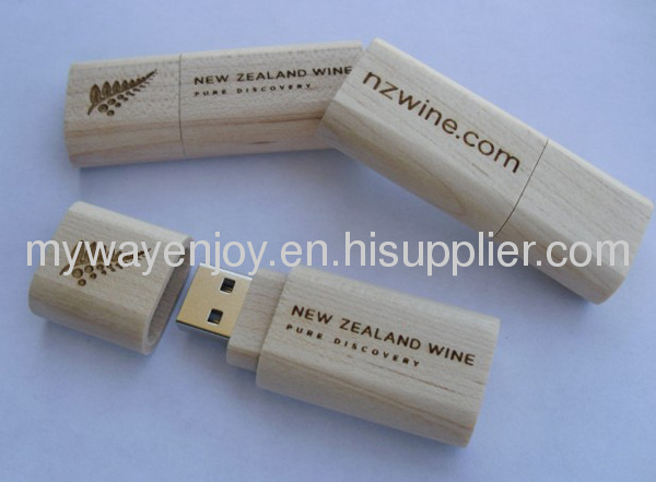 eco friendly wooden usb stick with laser logo for promotion in fancy packing