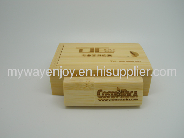 eco friendly wooden usb stick with laser logo for promotion in fancy packing