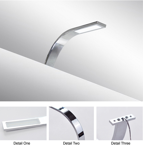 Italy Modern design chrome aluminum 240mm bathroom mirror led light / 3W bathroom mirror lamp CE ROHS IP44 110V/220V AC