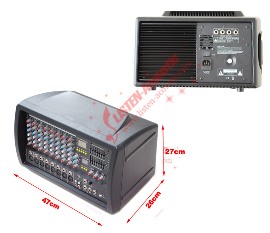 Professional Multifunctional 8 Channel Portable Power Mixer 