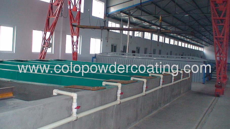 vertical powder coating line for painting aluminium profiles