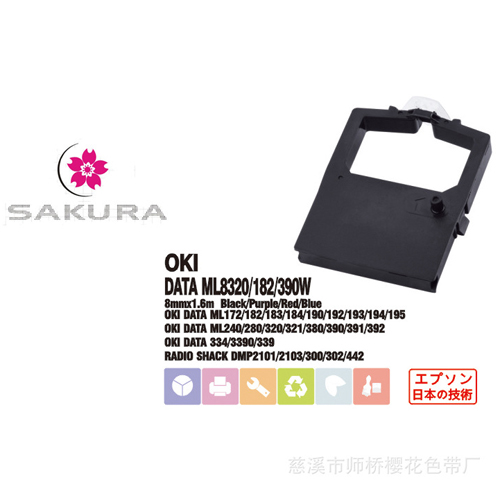 Black Ribbon for OKI ML380/390+/391+/390T/391T+/390T/n+391T/n Sku: 52104001