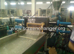 Back flush screen changer for waste recyling machine