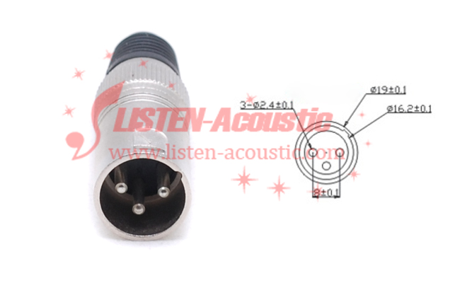 XLR male microphone audio connectors