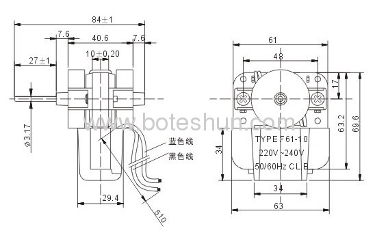 Shaded Pole Motor TYPEF61-10