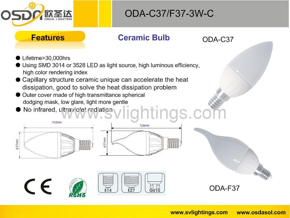 3W Caramic LED Candle 