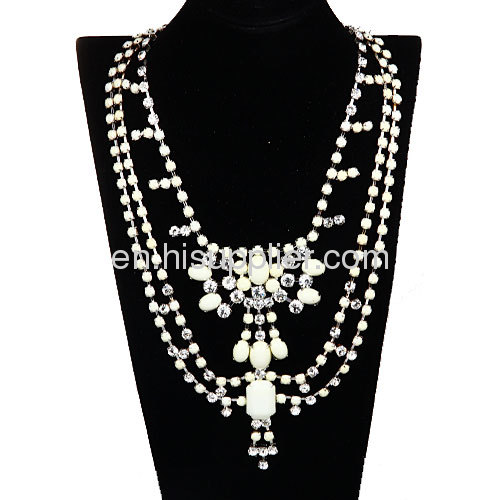 Wholesale Resin Rhinestone Crystal Statement Collar Bib Necklace