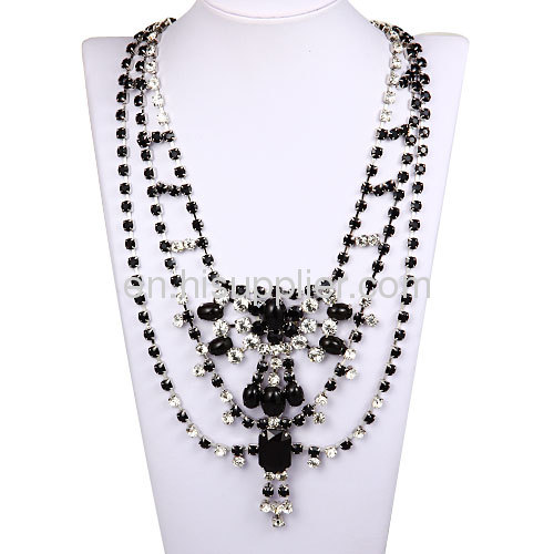 Wholesale Resin Rhinestone Crystal Statement Collar Bib Necklace