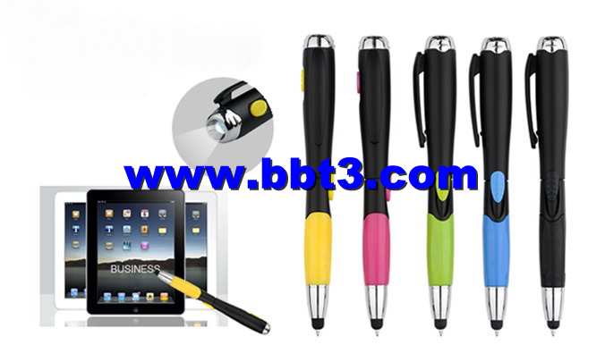 3 in 1 promotional stylus ballpen with lighting