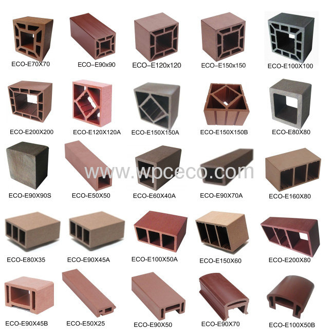 90X70mm waterproof wpc Hollow square column