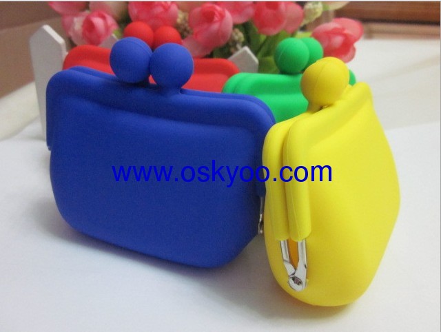 silicone women kids coin purse , wallet bag 