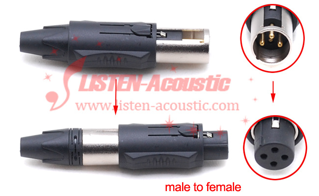 3 Pole Unisex XLR Cable Connector CA301