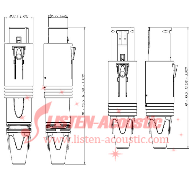 3 Pole Unisex XLR Cable Connector CA301