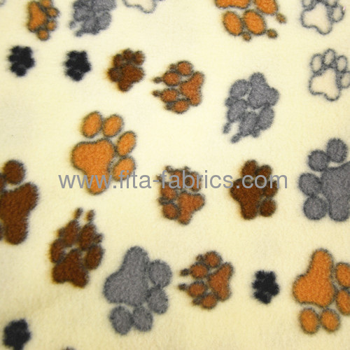 Polar fleece ,printed the dog footprints