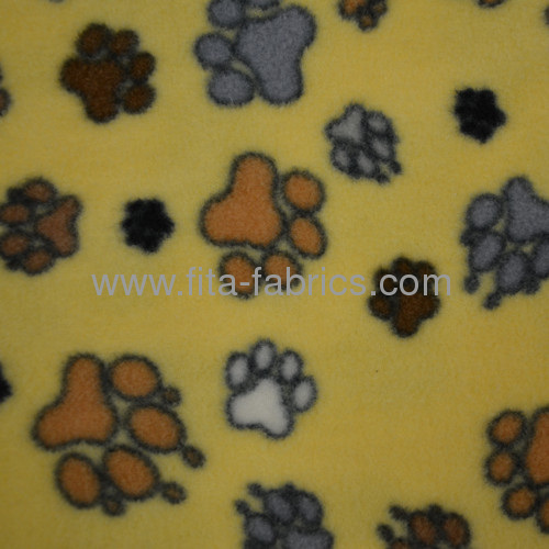 Polar fleece ,printed the dog footprints