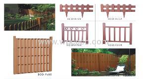 Green wood plastic composite rail fence