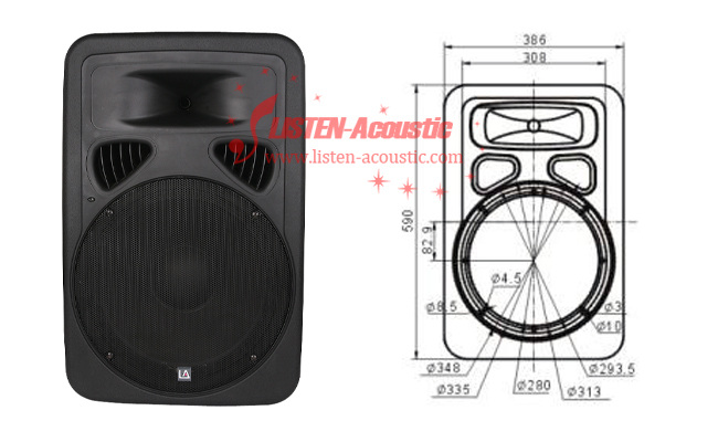 12inch Plastic Portable Cabinet Speaker with Wireless Microphone PJ12AW
