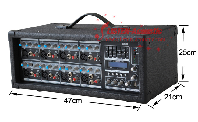 Portable Multifunctional 8 Channels Mixer With USB Input MP3 Player and EQ