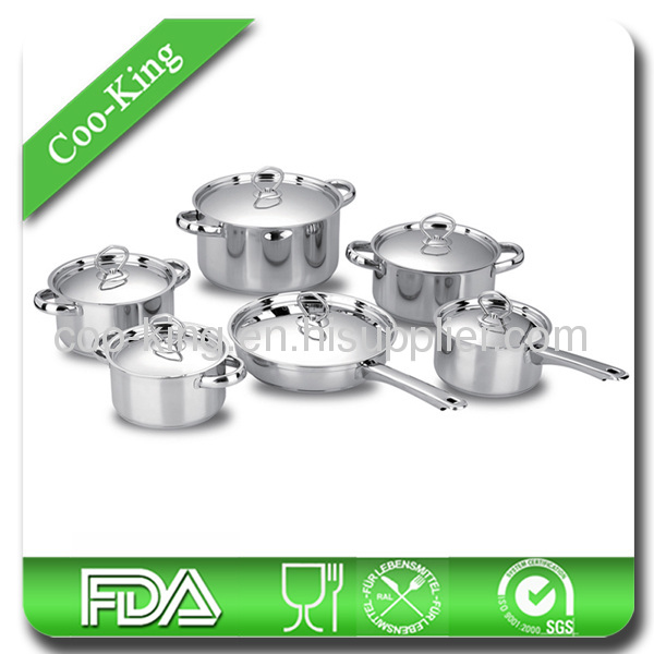 10Pcs Stainless Steel Cookware Set
