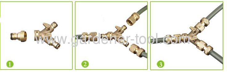 twin tap connector with valve for Split one water faucet to two water outlet