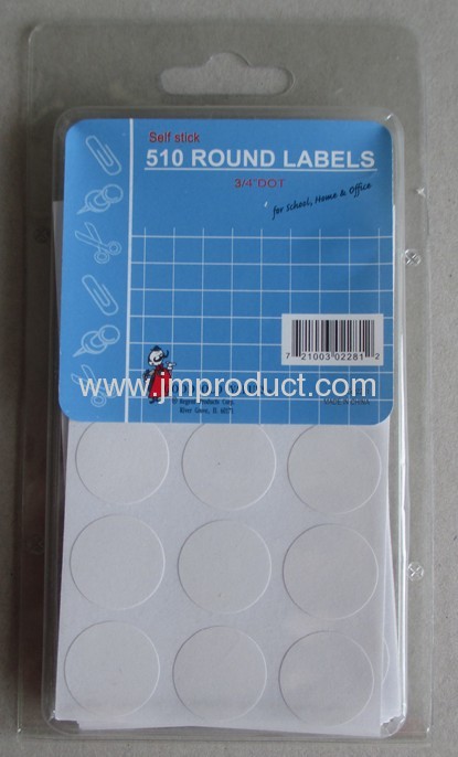 White self adhesive label in PVC 