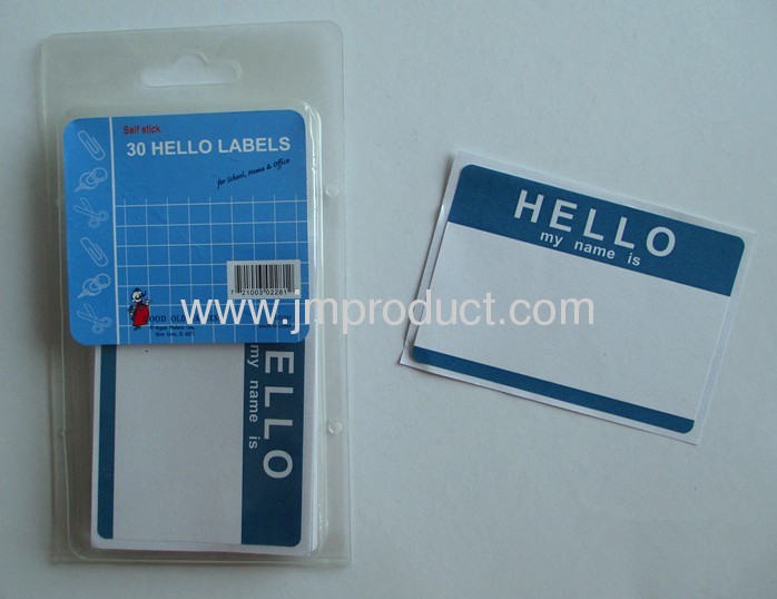 White self adhesive label in PVC 