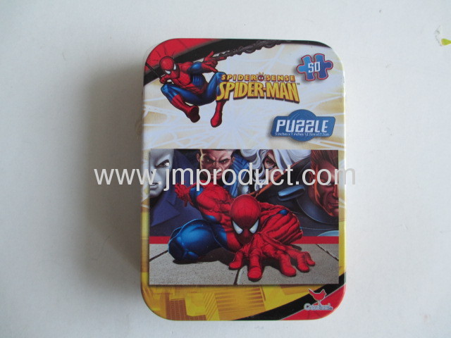 spider-man 50 pieces puzzle in tin