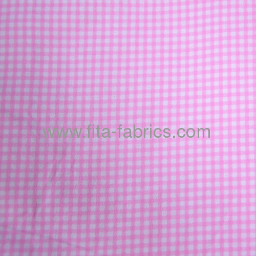 Grid printed flannelfabric