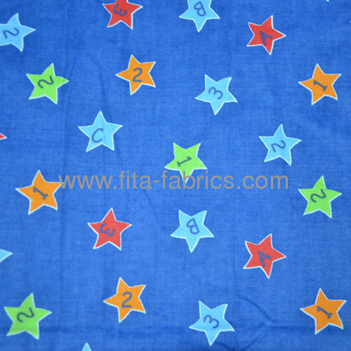 lucky star printed cottonflannel fabric 