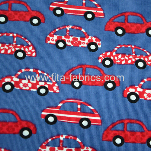 New fashion 100% cotton printed corduroy fabric