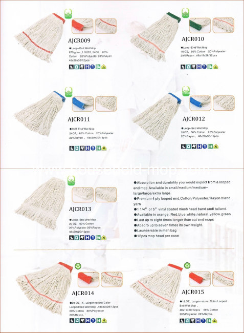 Custom Refill Colored Yarn Floor Cleaning Cotton Mops