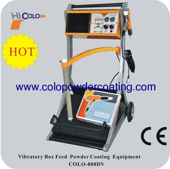 Box Feed two controllers Intelligent manual powder coating mahine with two powder guns colo-800D-V-2
