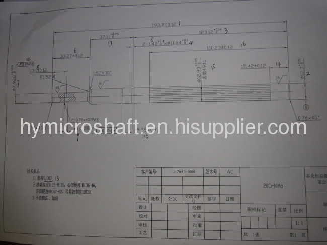 STEEL Shaft86L20 8620,20CrNiMo grass cutter starter motor