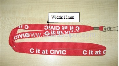 red lanyards imprint white polyester ribbed lanyards