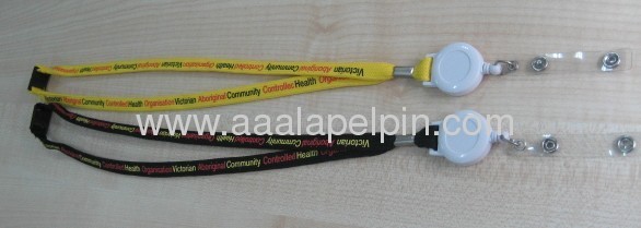 Fashion Polyester bootlace lanyards with retractable badge holder ID HOLDER with Lanyard 1.5cm 