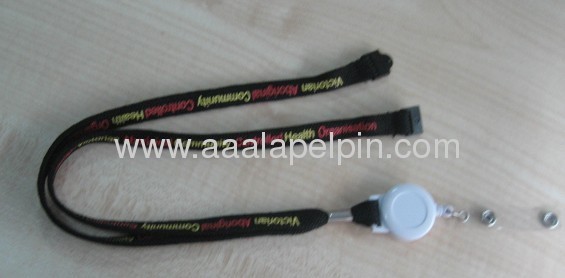 Fashion Polyester bootlace lanyards with retractable badge holder ID HOLDER with Lanyard 1.5cm 