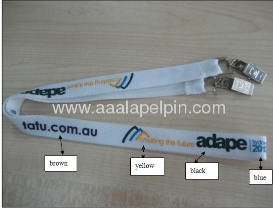 Popular four colors LOGO silkprint Polyester lanyards with metal badge holder for promotion gift lanyards manufacture