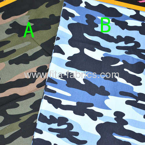 100% Cotton camouflage pattern single yarn drill fabric