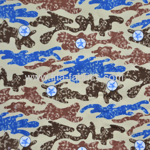 100% Cotton camouflage pattern single yarn drill fabric