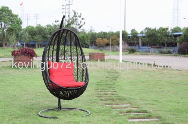 Outdoor Rattan Patio Swing Chair Set