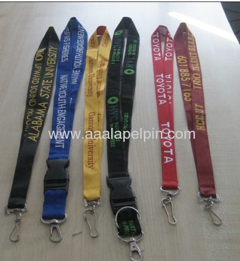 Black fashion embroidery lanyards for promotion gift