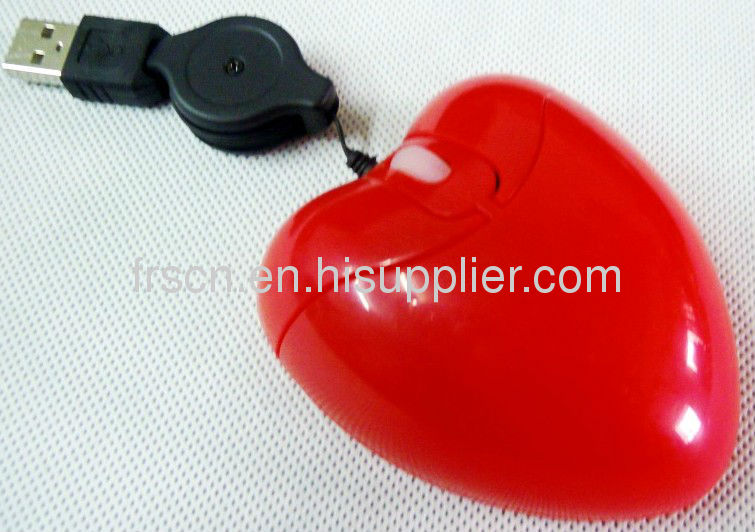 Retractable heart shape mouse