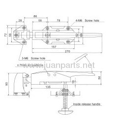 CT-1178 Adjustable Latch (Stainless Steel Door Lock)