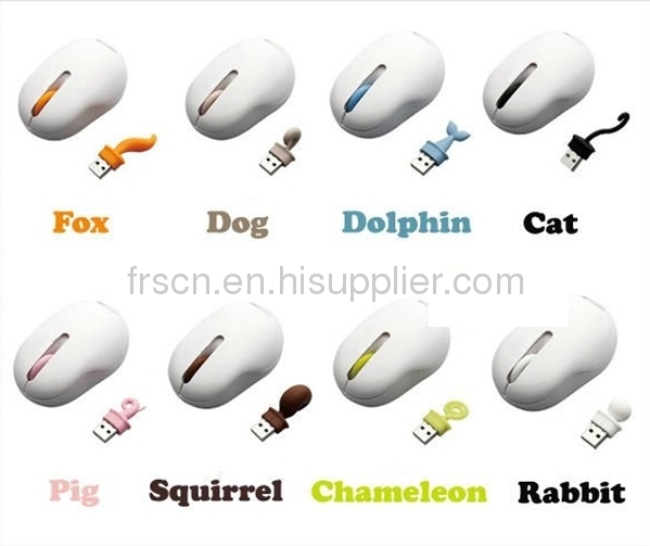 Animal tail shape usb driver 2.4g wireless mouse