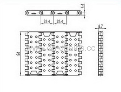 Perforated Flat Top 1000 Molded to Width With Positrack Modular Belts