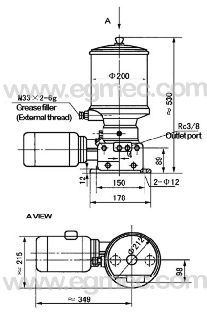 0.25Kw Motor Power 63ml/min Flow Single Line Portable Lubrication Grease Pump