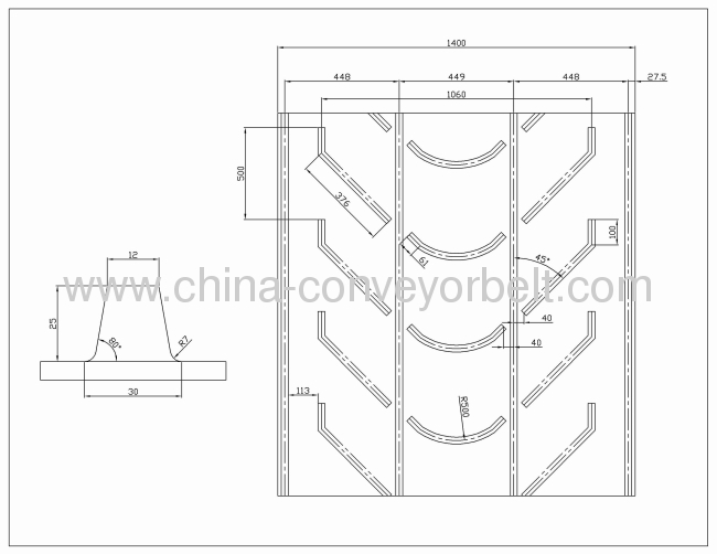 C25 Chevron conveyor belt