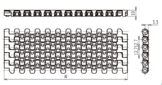 Flush grid Plastic Modular Conveyor Belt (RW-M1230)