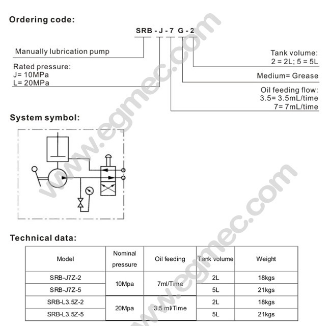 SRB High Pressure Lubrication Hand Operated Grease Oil Pump